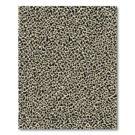 Cream Black Abstract Animal Spots Rug