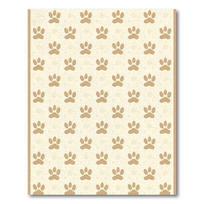 Light Beige Paw Print Repeat Rug