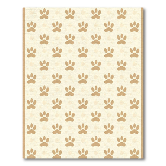 Light Beige Paw Print Repeat Rug
