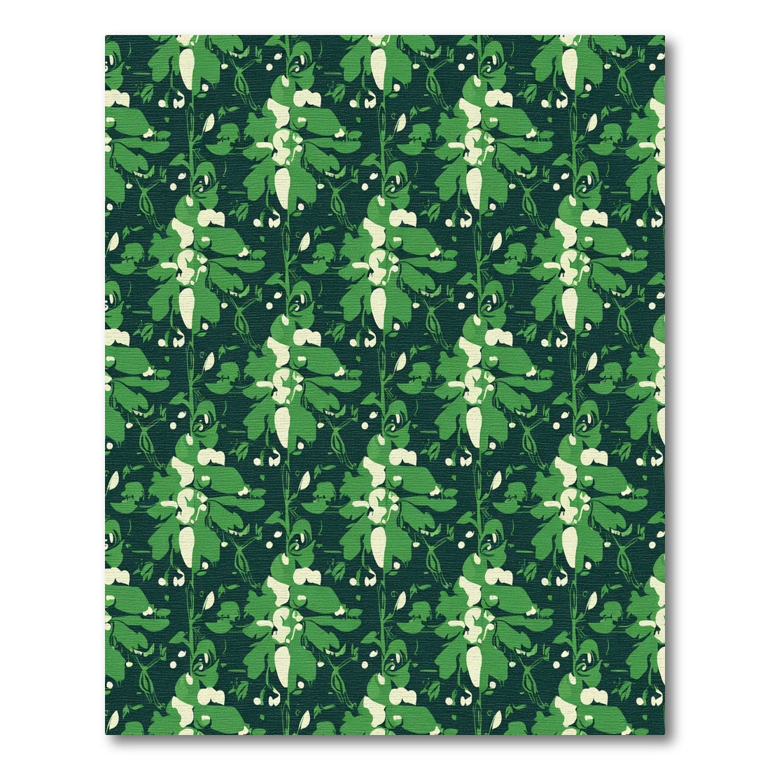 Emerald Green Floral Botanical Arrangement Rug
