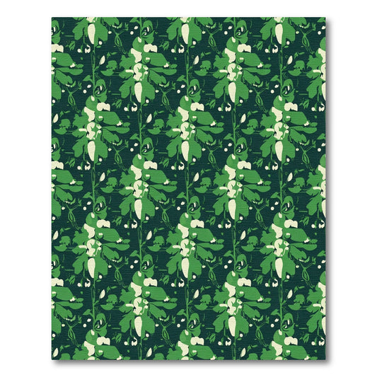 Emerald Green Floral Botanical Arrangement Rug