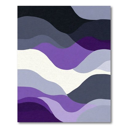 Modern Purple Abstract Wave Rug