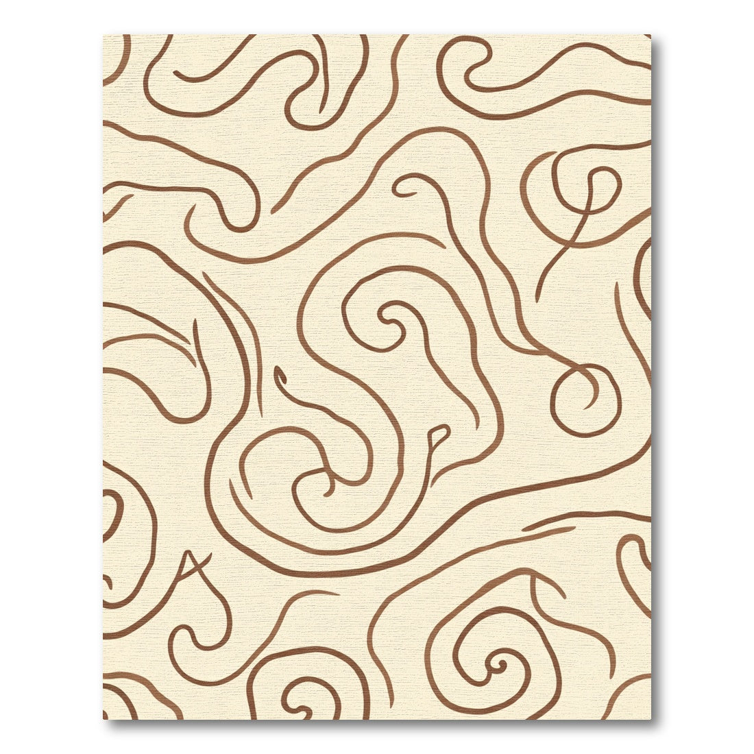 Earthy Brown Swirl Abstract Lines Rug