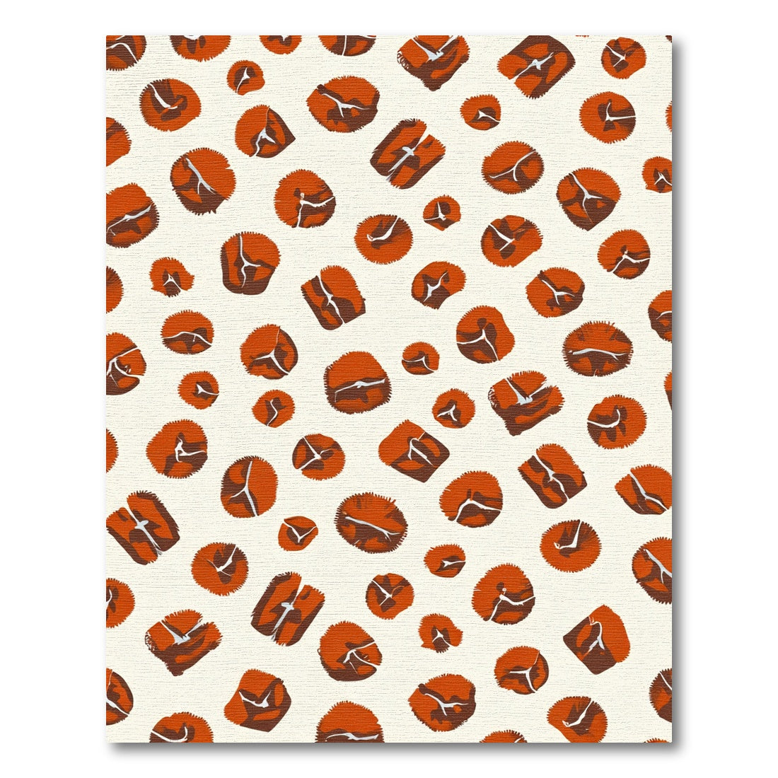 Orange Brown Spotted Whimsical Shape Rug