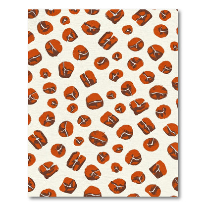 Orange Brown Spotted Whimsical Shape Rug