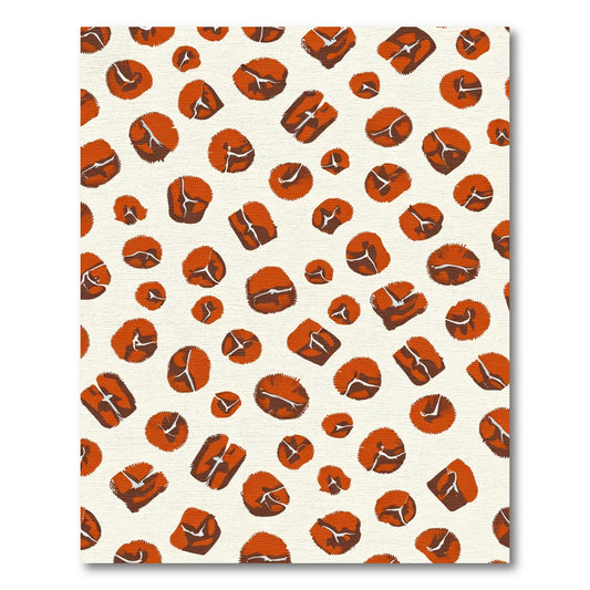 Orange Brown Spotted Whimsical Shape Rug