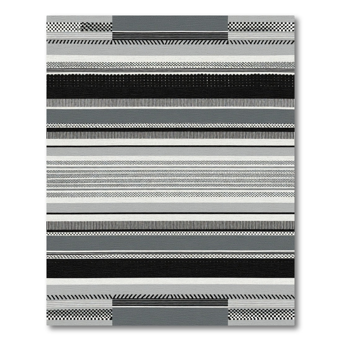 Monochromatic Stripe Mix Texture Rug