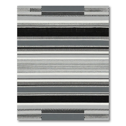 Monochromatic Stripe Mix Texture Rug