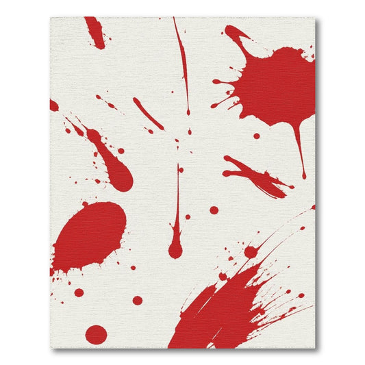 Red Splatter Abstract Area Rug
