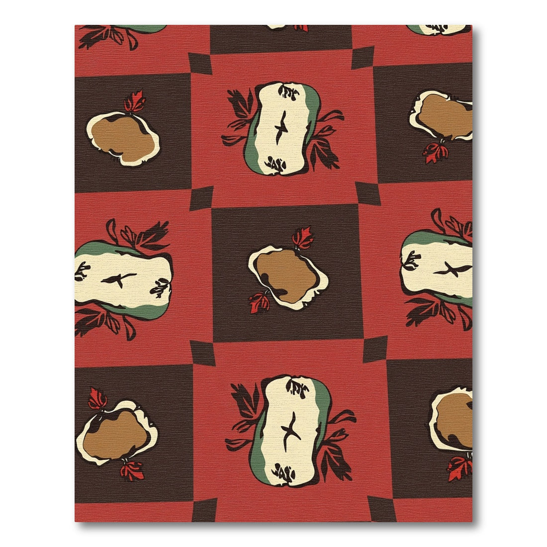 Rustic Red Apple Slice Arrangement Rug
