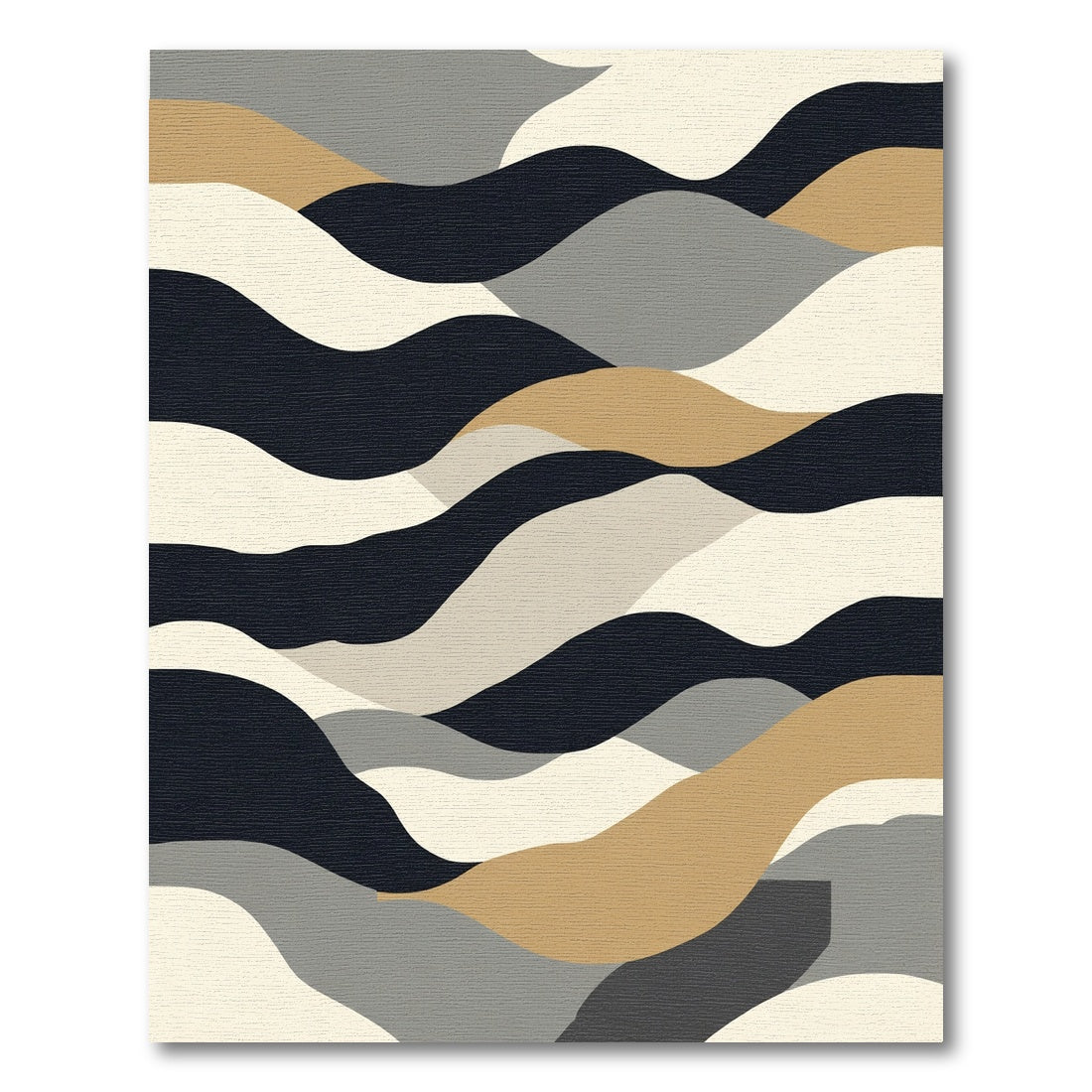 Earthy Abstract Wavy Landscape Rug