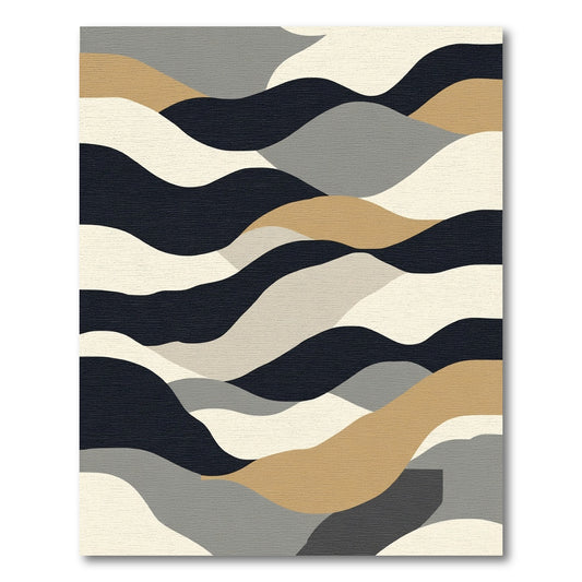 Earthy Abstract Wavy Landscape Rug