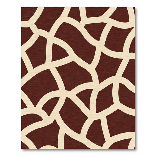 Crimson And Cream Organic Interlocking Shapes Rug