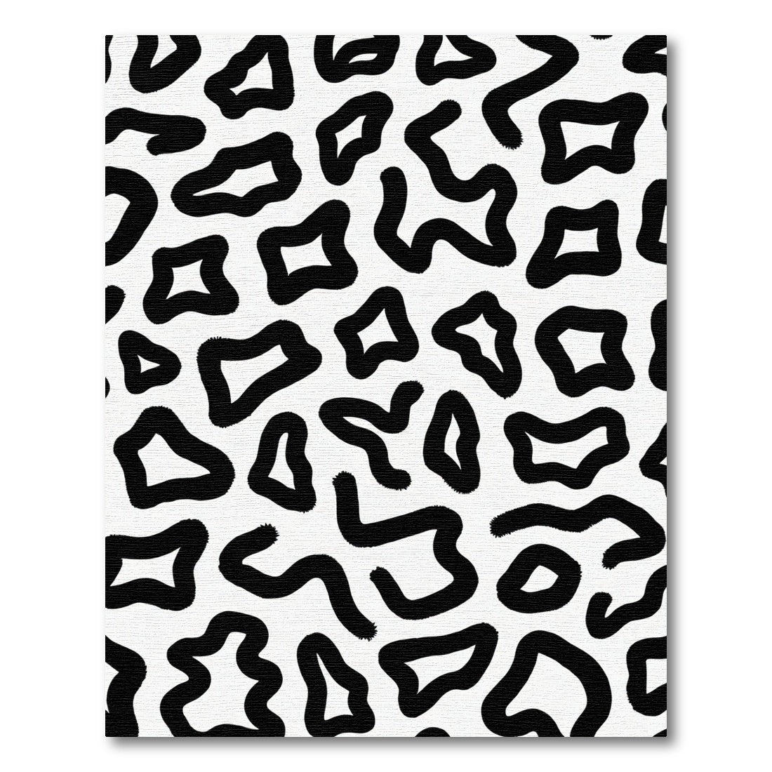 Abstract Black Animal Spot Rug