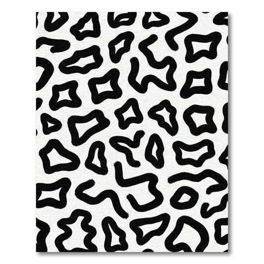 Abstract Black Animal Spot Rug