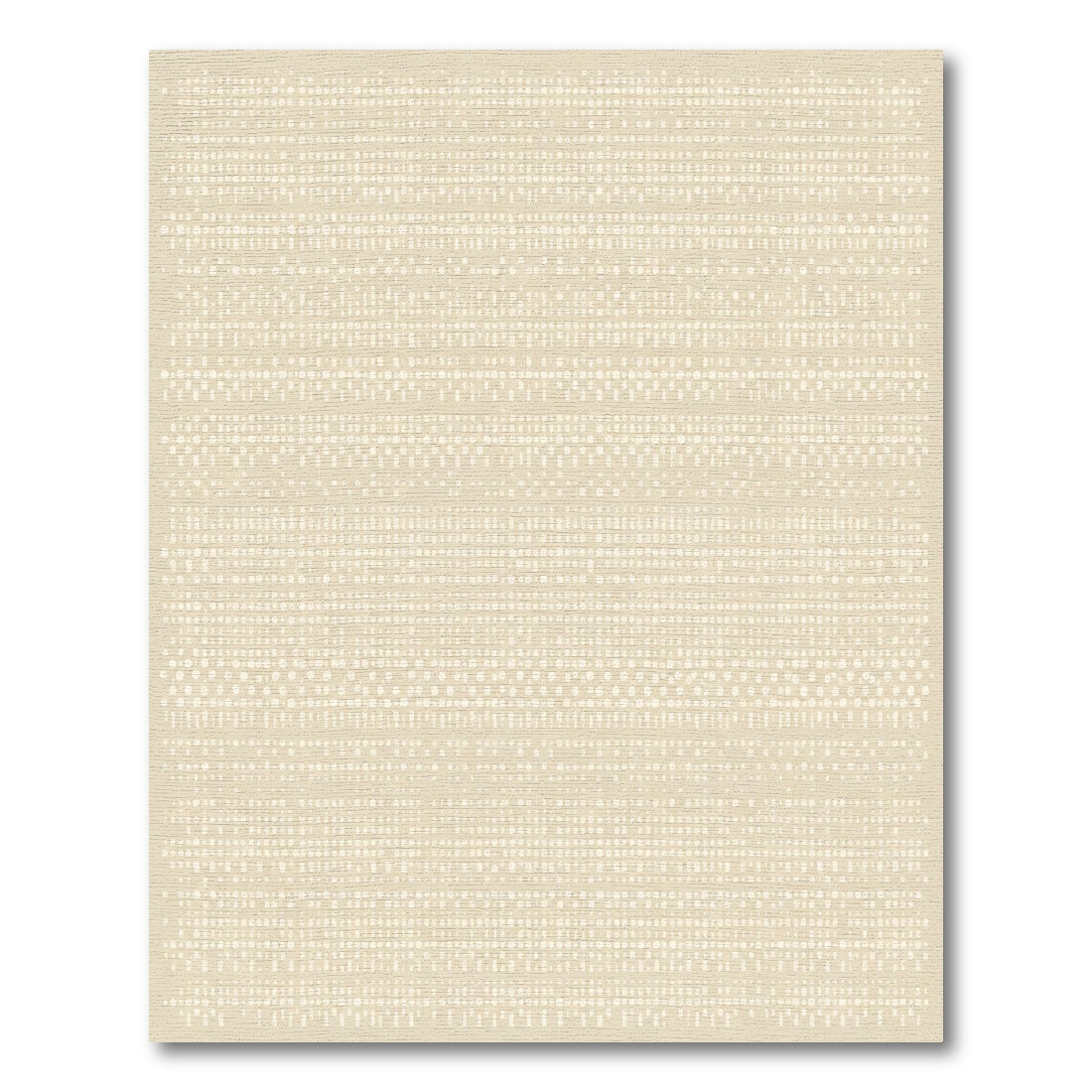 Subtle Cream Dotted Stripe Texture Rug