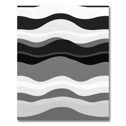 Monochromatic Wavy Stripe Rug