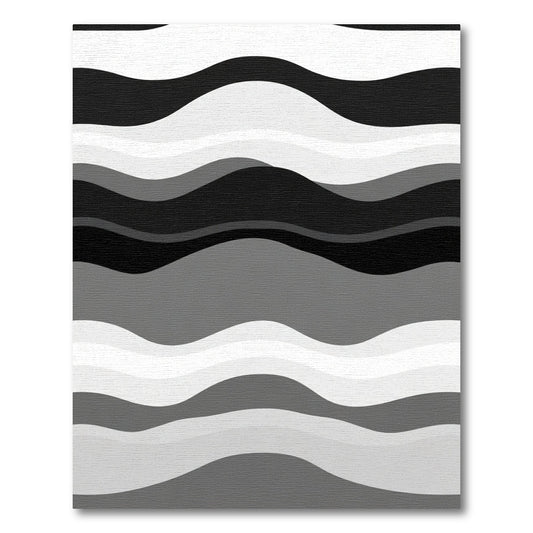 Monochromatic Wavy Stripe Rug