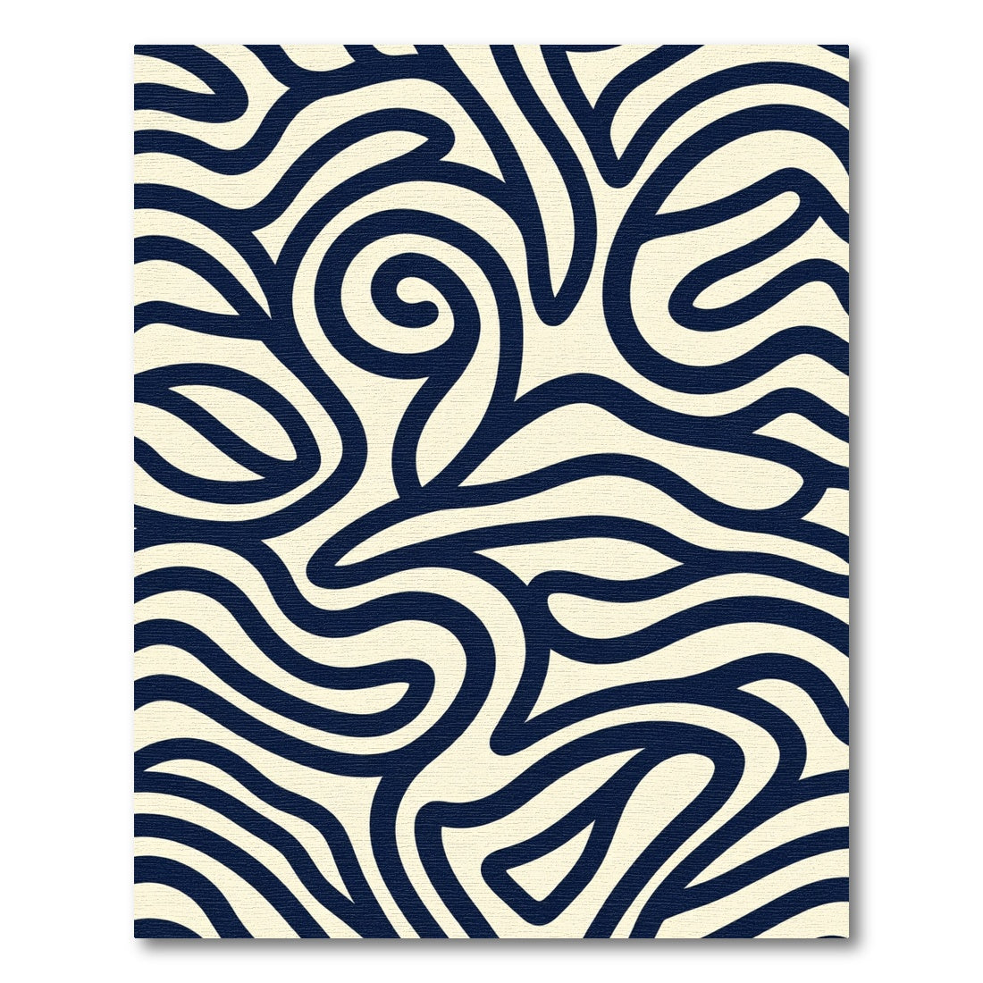 Deep Blue Swirls On Cream Background Rug
