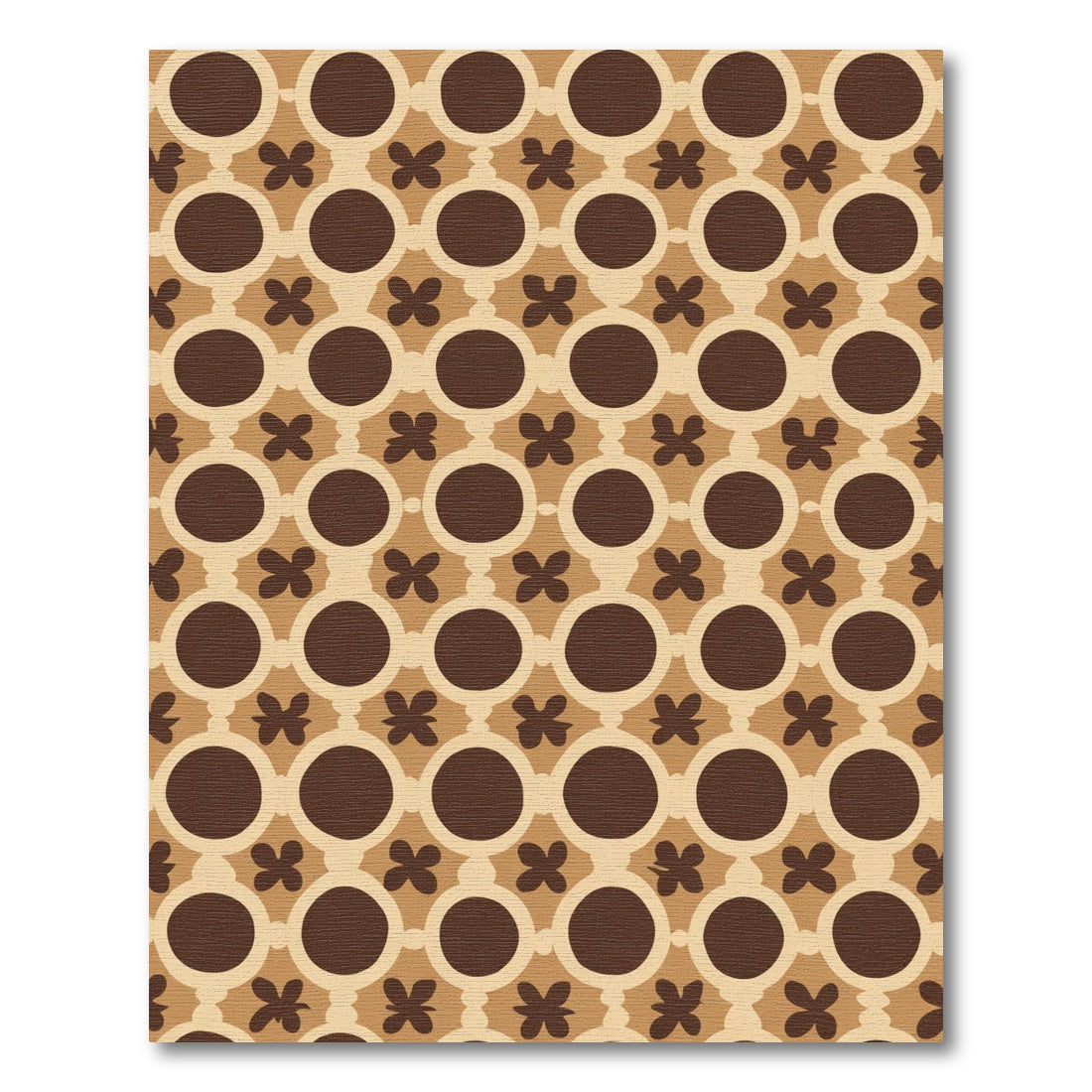 Earthy Circles and Quatrefoil Arrangement Rug