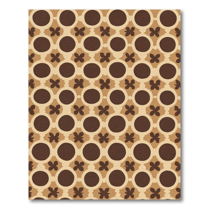 Earthy Circles and Quatrefoil Arrangement Rug