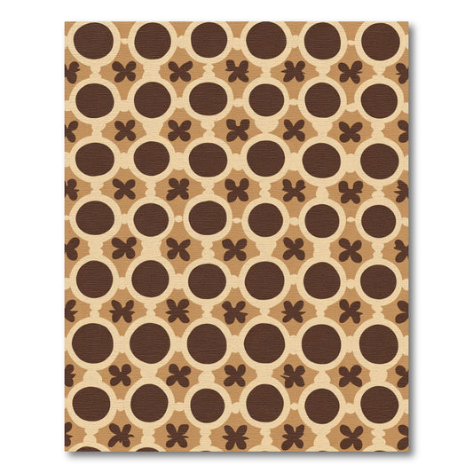 Earthy Circles and Quatrefoil Arrangement Rug