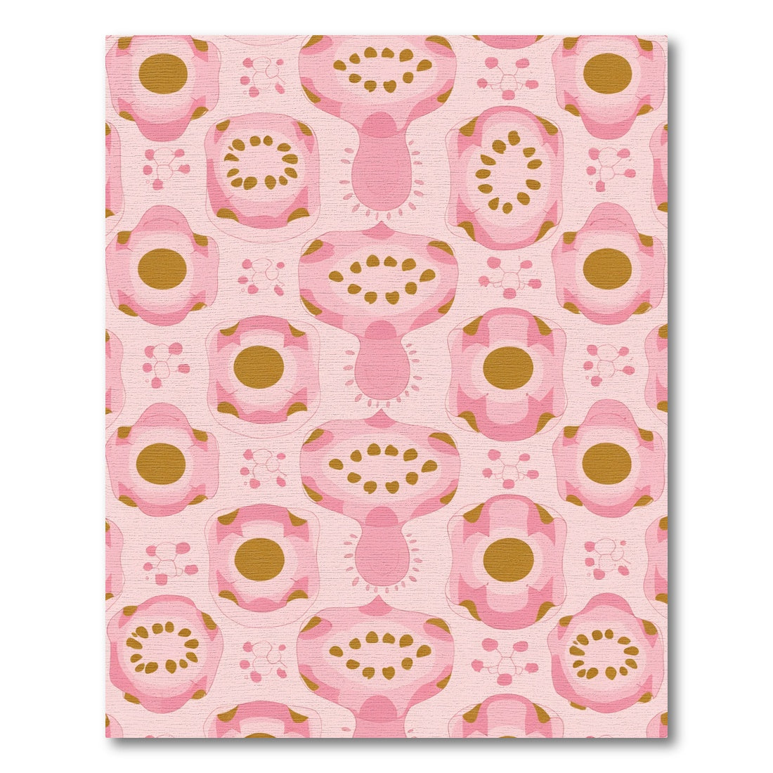 Pink Abstract Blossom Medallion Rug