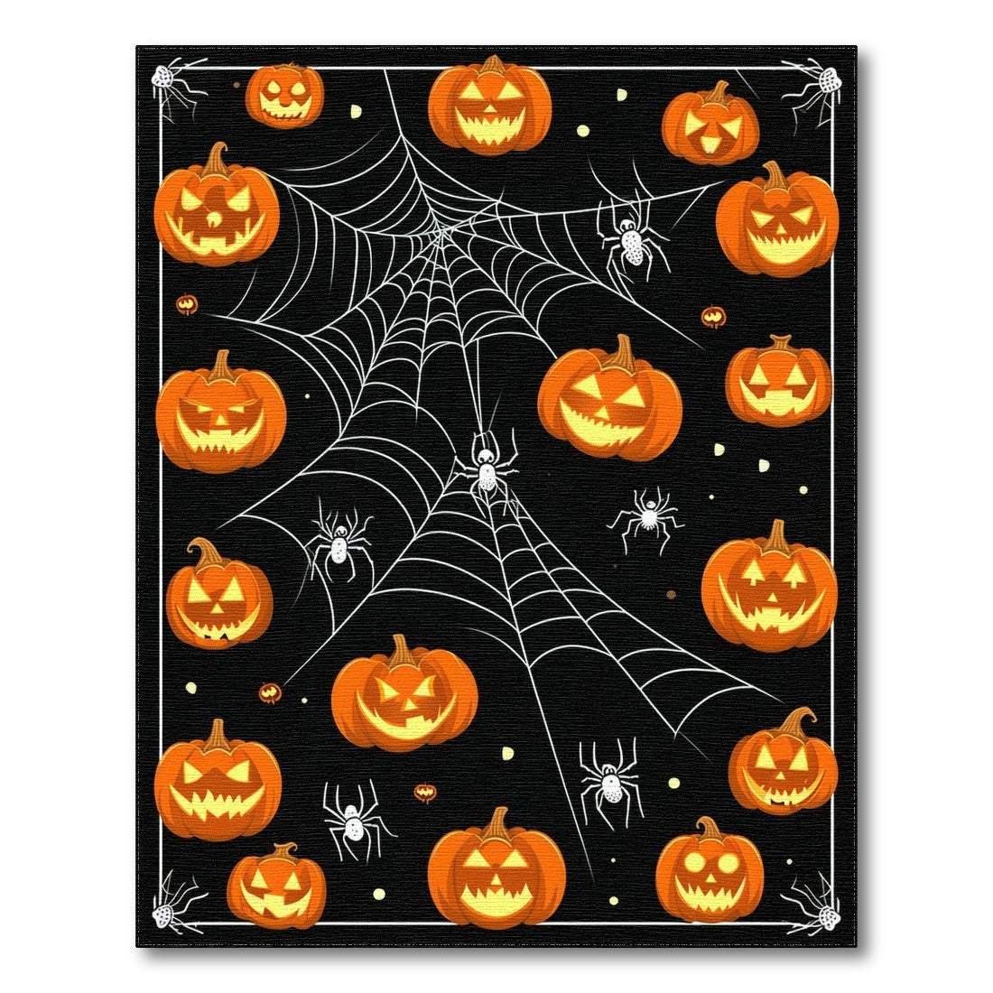 Halloween Pumpkin Spiderweb Area Rug