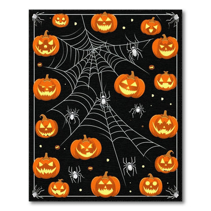Halloween Pumpkin Spiderweb Area Rug