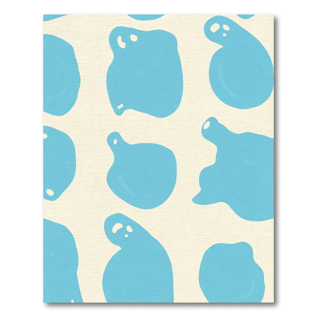 Abstract Blue Blob Composition Rug