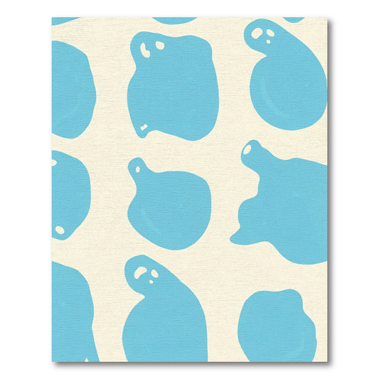 Abstract Blue Blob Composition Rug