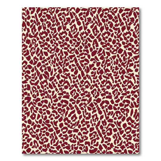 Crimson Leopard Spots Abstract Rug