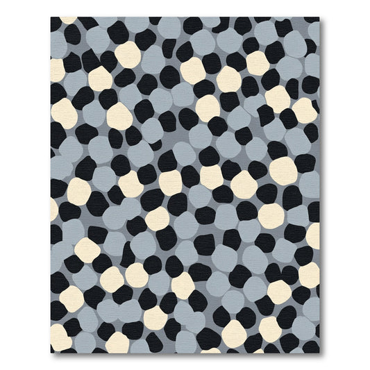 Contemporary Gray Pebble Scatter Rug