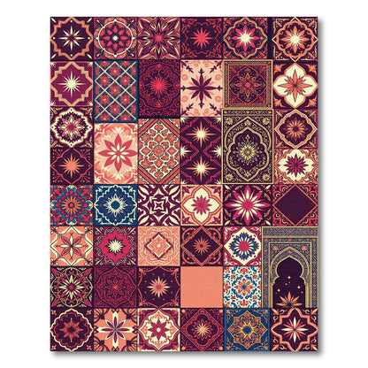 Vibrant Jewel Tone Medallion Collage Rug