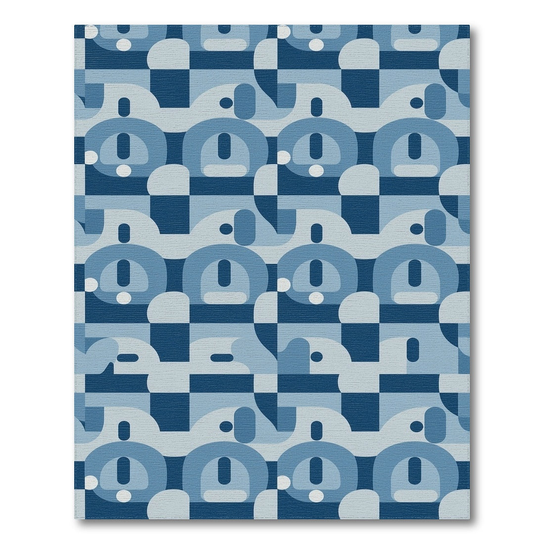 Blue Geometric Modern Area Rug