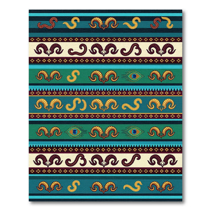 Golden Ram Horn Peacock Eye Bands Rug