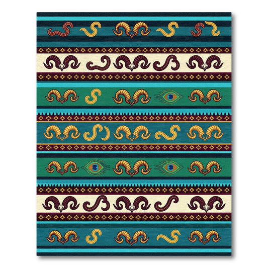 Golden Ram Horn Peacock Eye Bands Rug