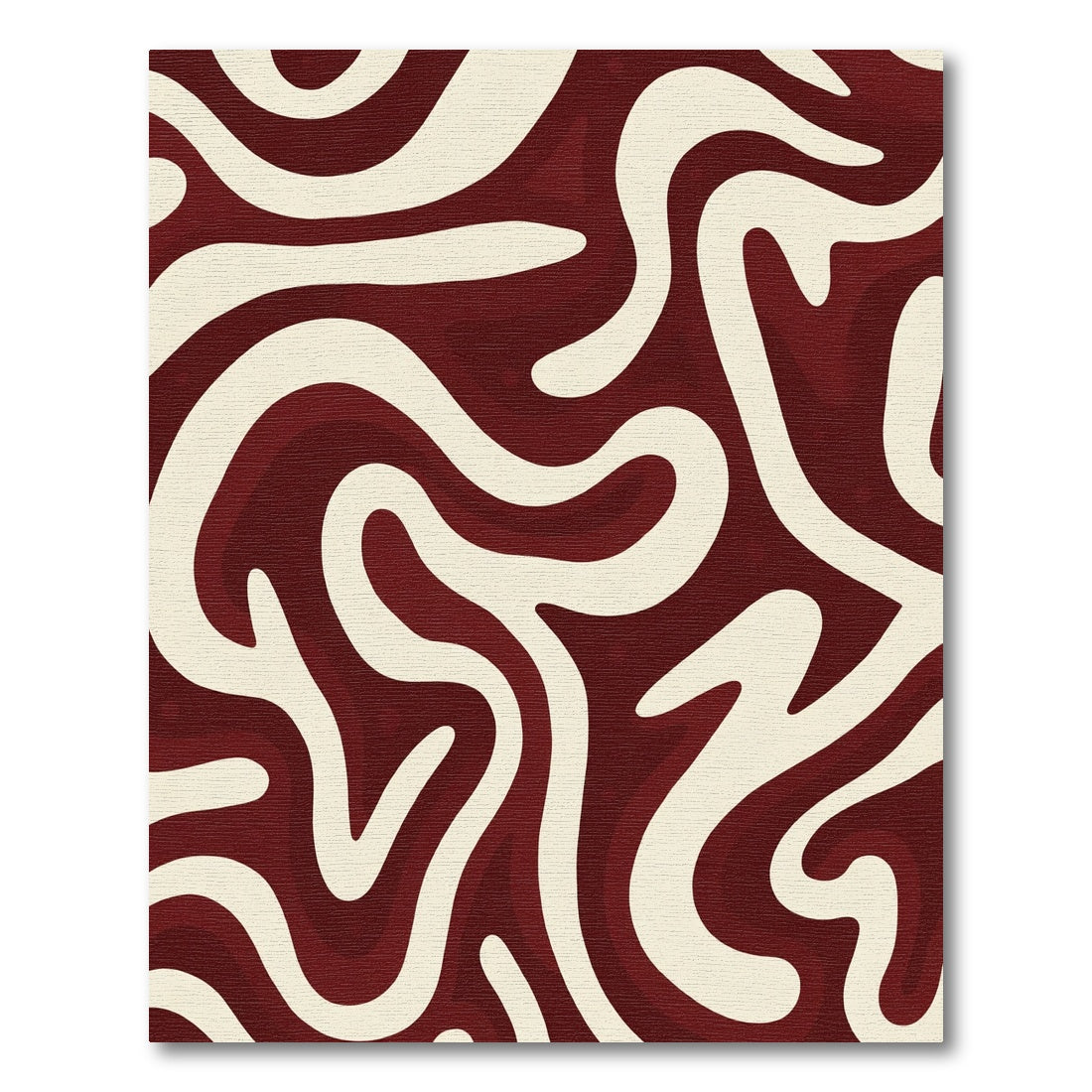 Crimson Ivory Organic Swirl Rug