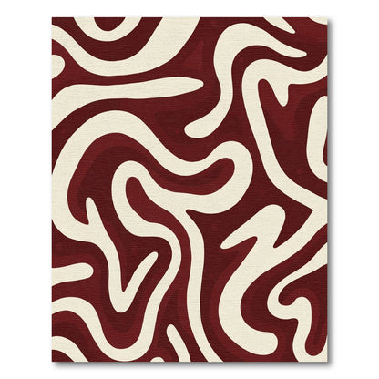 Crimson Ivory Organic Swirl Rug