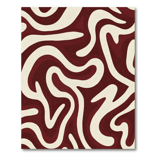 Crimson Ivory Organic Swirl Rug
