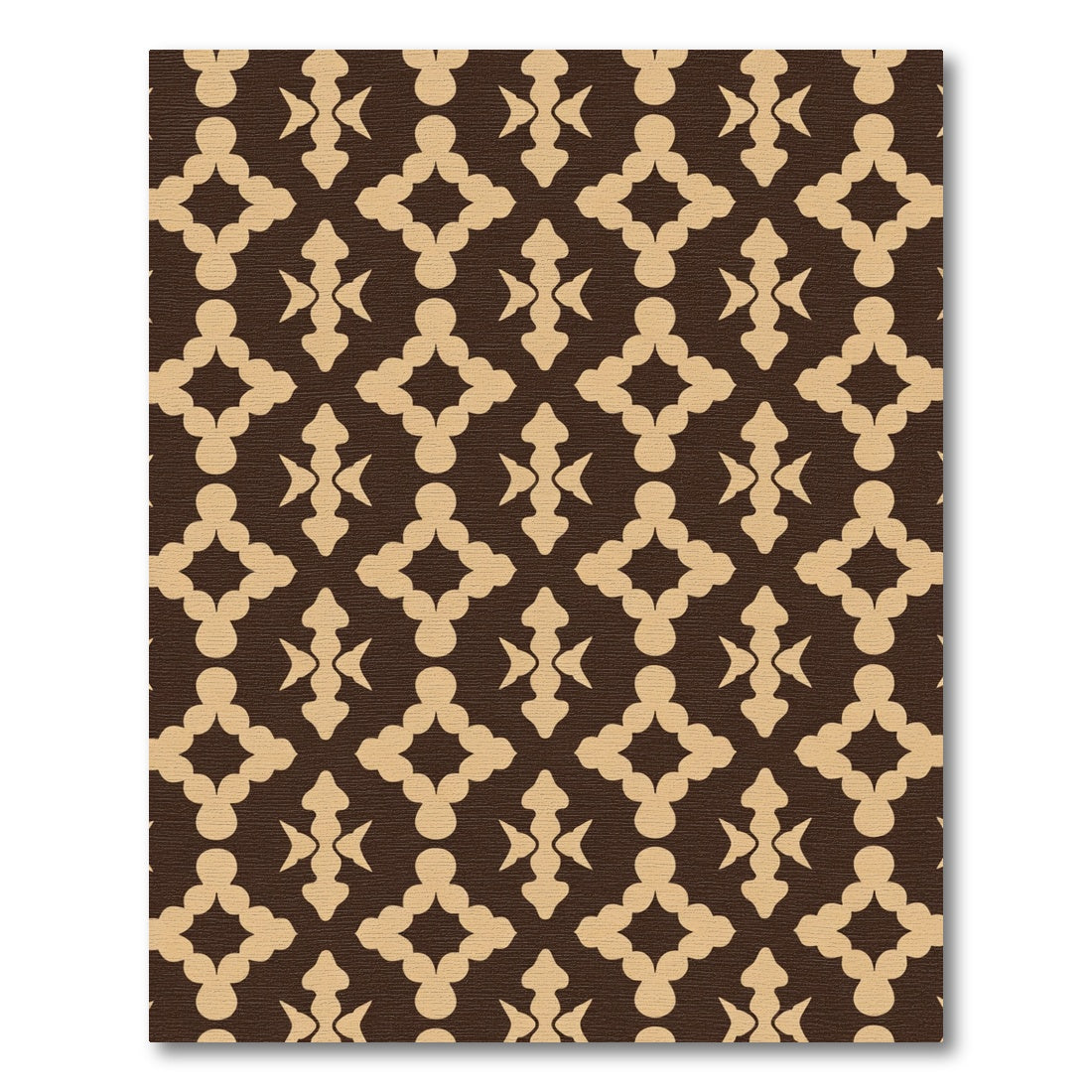 Brown Beige Quatrefoil Lattice Rug