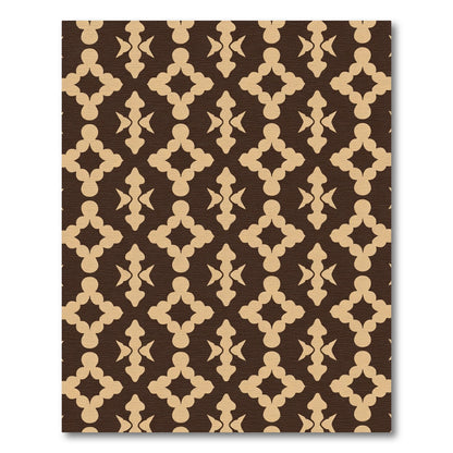 Brown Beige Quatrefoil Lattice Rug