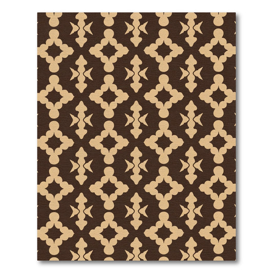 Brown Beige Quatrefoil Lattice Rug
