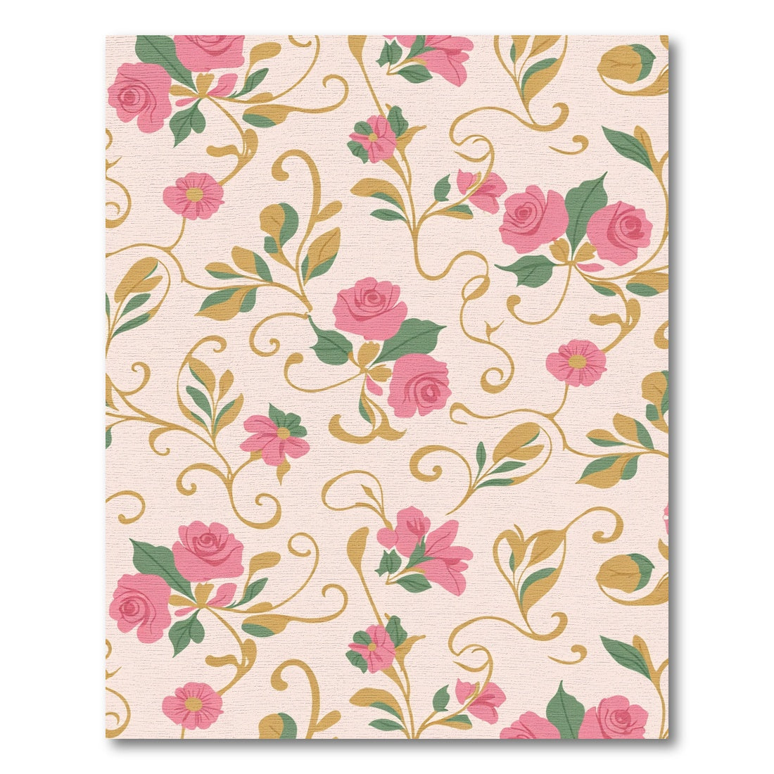 Pink Rose Garden Swirls Rug