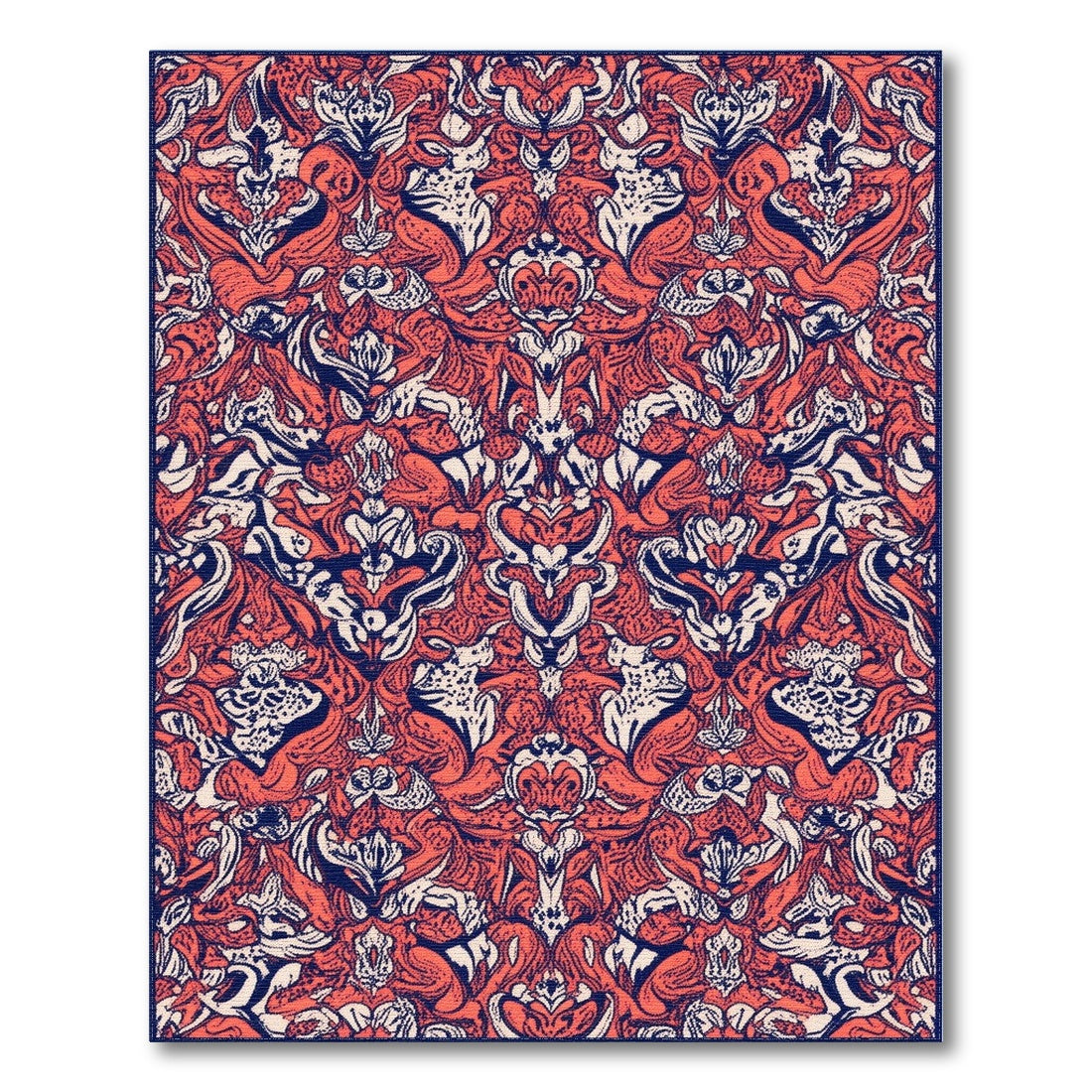 Red Floral Vintage Area Rug
