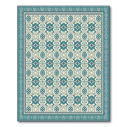 Blue Teal Persian Medallion No. 13 Area Rug