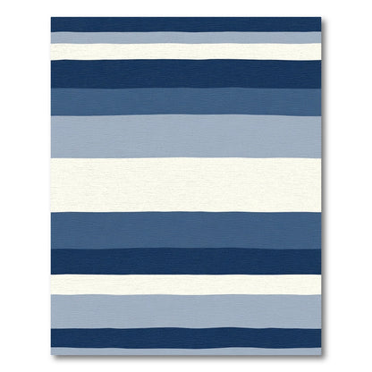 Gradient Blue Horizontal Stripes Rug