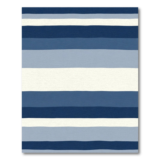 Gradient Blue Horizontal Stripes Rug