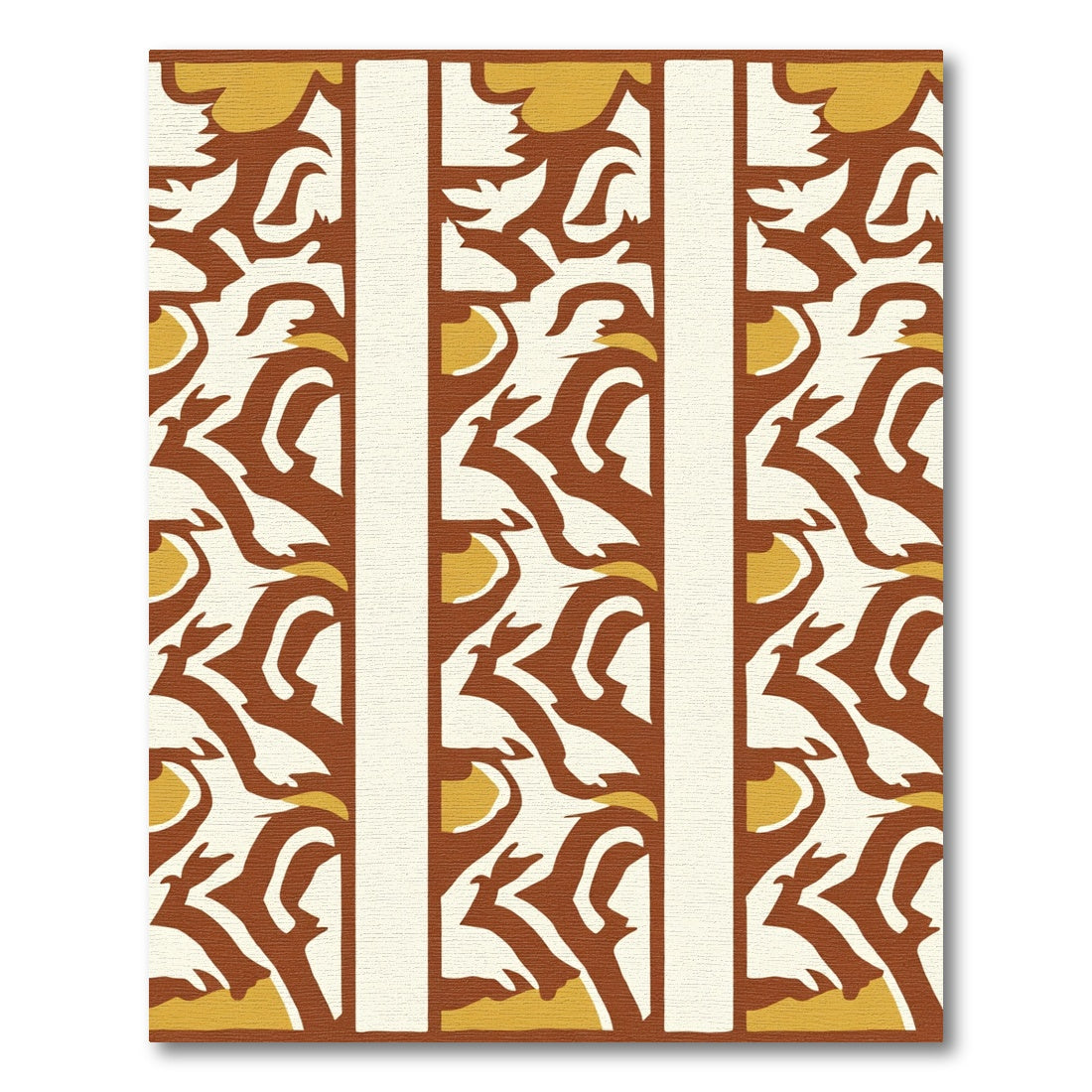 Terracotta Yellow Abstract Vertical Stripe Rug