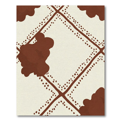 Brown Cream Diamond Dot Stitch Rug